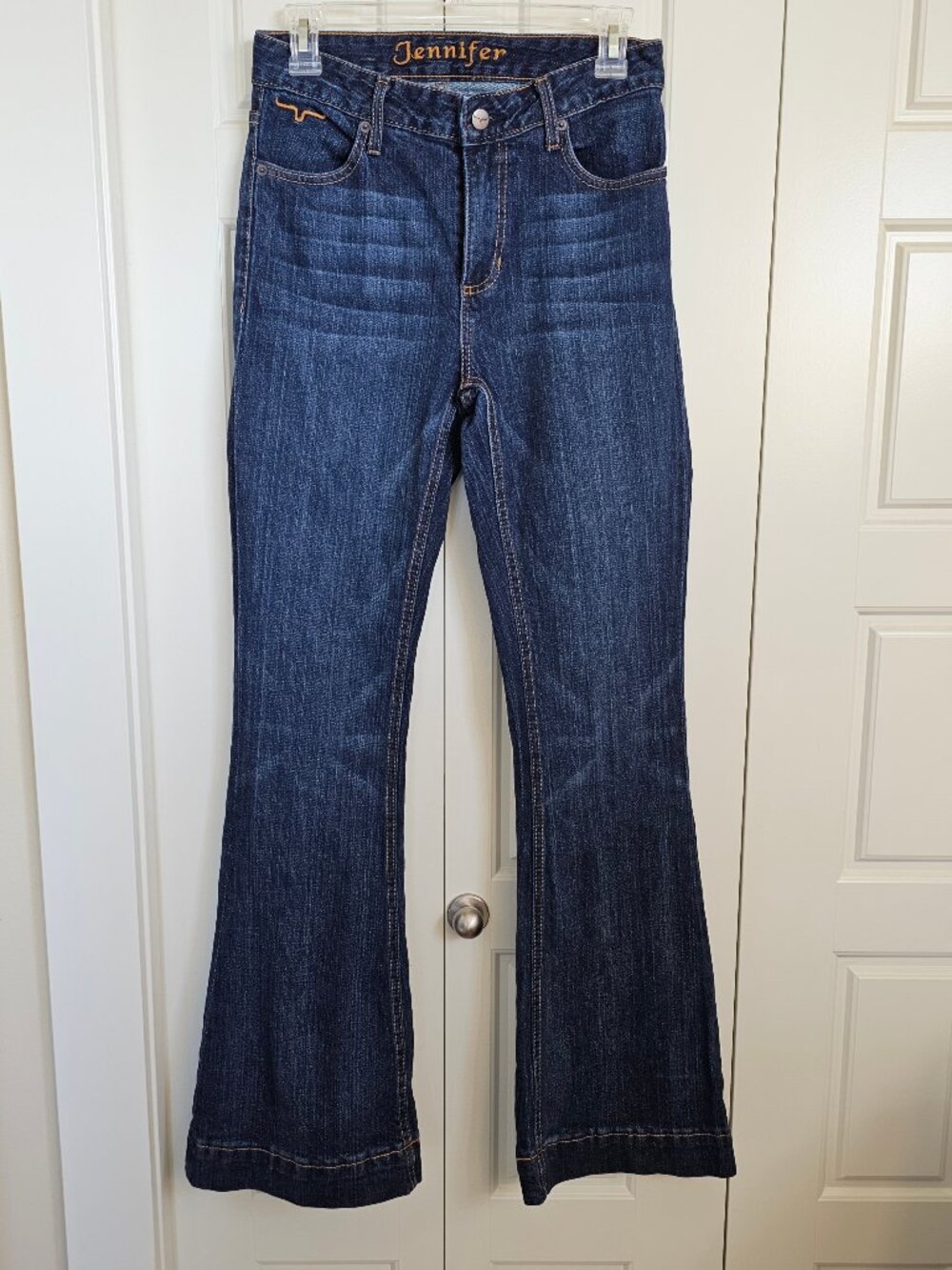 Kimes Ranch Jennifer 2/32 Dark Blue High Rise Wide Flare Jeans Made in USA